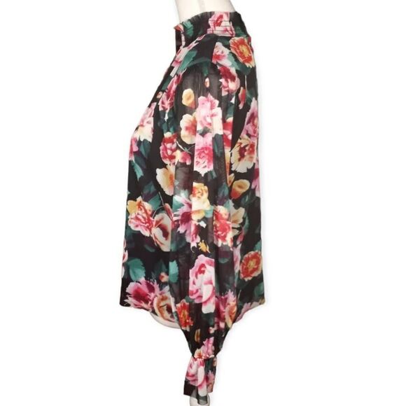 ART CLASS BLACK & PINK FLORAL BLOUSE GIRLS SZ.L EUC - Picture 2 of 5